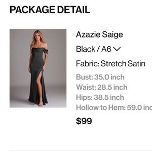 Azazie Saige One Shoulder Dress in Black